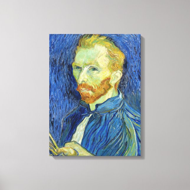 Vincent van Gogh - Självporträtt med Palette Canvastryck (Framsida)