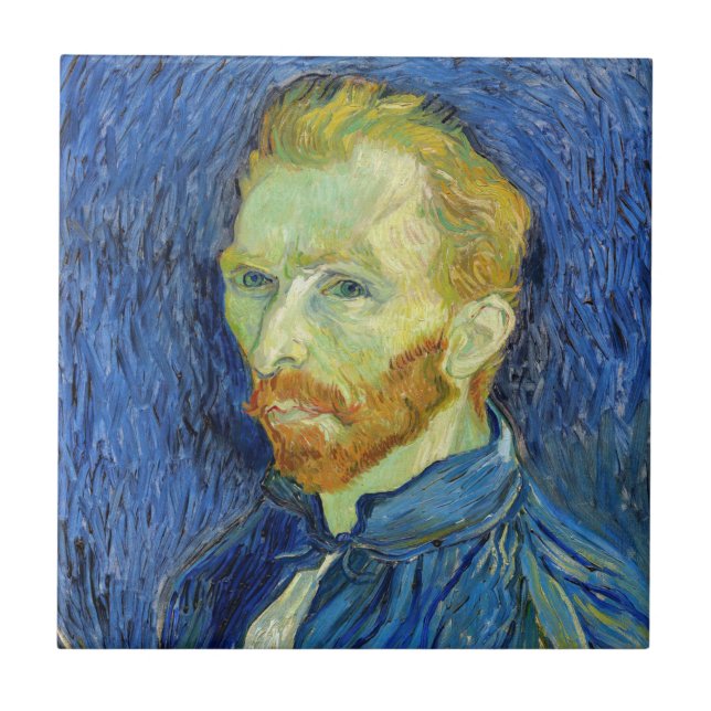 Vincent van Gogh - Självporträtt med Palette Kakelplatta (Framsidan)