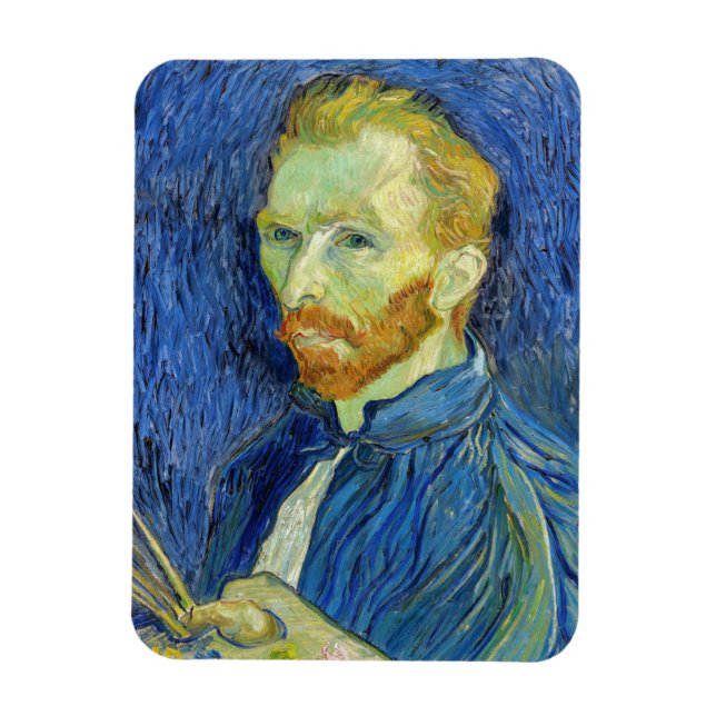Vincent van Gogh - Självporträtt med Palette Magnet (Vertikal)
