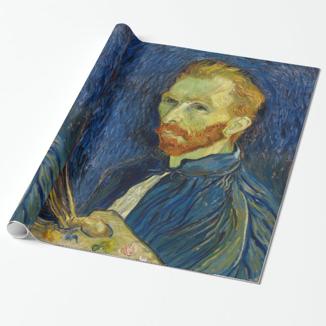 Vincent Van Gogh Självporträtt med Palette Presentpapper (Utrullad)