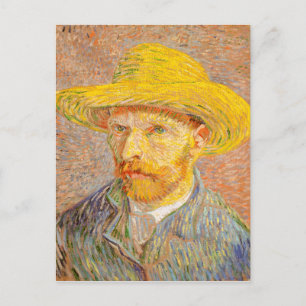 Vincent Van Gogh Självporträtt med Straw Hat Art Vykort