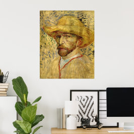 Vincent van Gogh Självporträtt med Straw Hat Poster