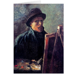 Vincent Van Gogh - Självporträtt Mörk Felt Hat Hälsningskort