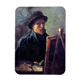 Vincent Van Gogh - Självporträtt Mörk Felt Hat Magnet