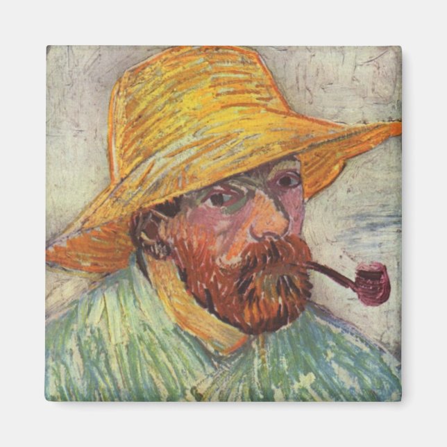Vincent Van Gogh Självporträtt Pipe Magnet (Framsidan)