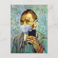 Vincent Van Gogh Självporträtt Selfie Med Mask