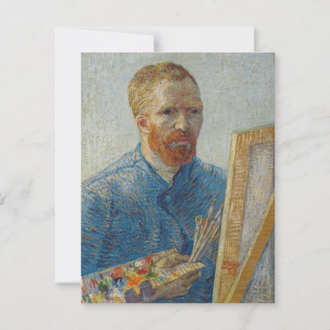 Vincent Van Gogh - Självporträtt som Painter Tack Kort (Framsida)