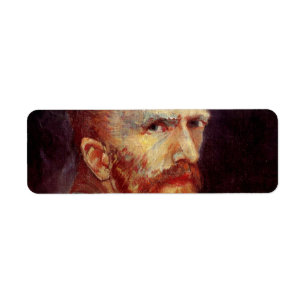 Vincent van Gogh Självporträtt, Vintage Fine Art Returadress Etikett