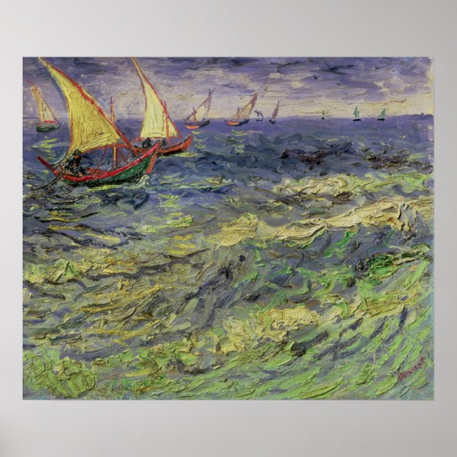 Vincent van Gogh | Sjölandskap i Saintes-Maries Poster (Framsidan)