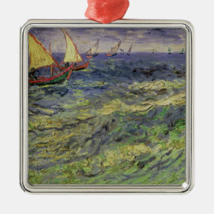 Vincent Van Gogh sjölandskap på Saintes-Maries Julgransprydnad Metall