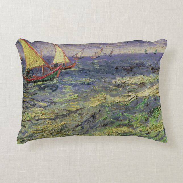 Vincent Van Gogh | sjölandskap på Saintes-Maries Prydnadskudde (Framsidan)