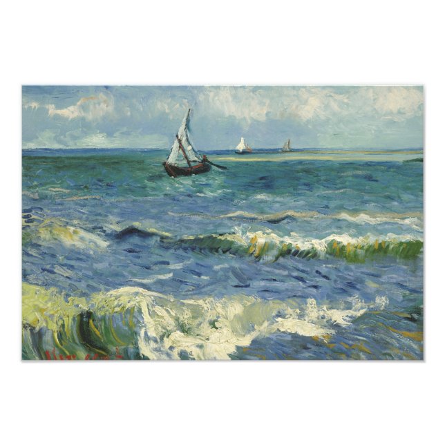 Vincent van Gogh - Sjölandskapet nära Les Saintes Fototryck (Framsidan)