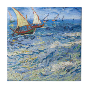Vincent van Gogh - Sjölandskapet Saintes-Maries Kakelplatta