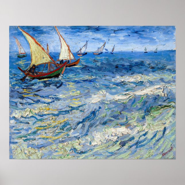 Vincent van Gogh - Sjölandskapet Saintes-Maries Poster (Framsidan)