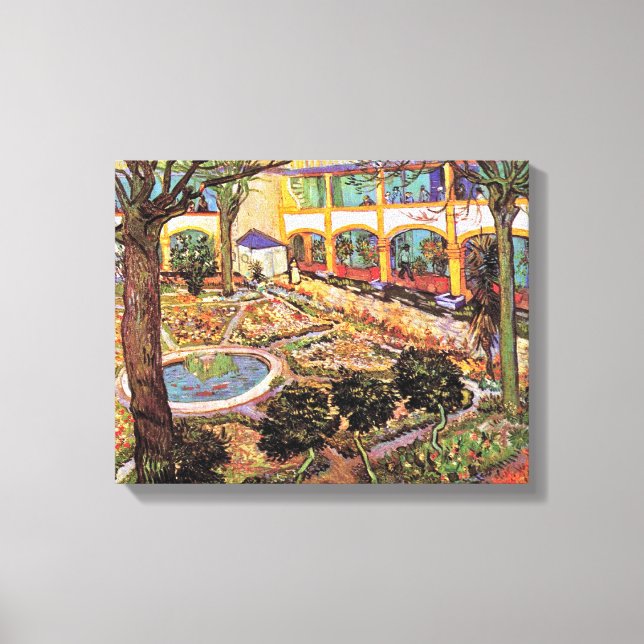 Vincent Van Gogh - sjukhusets trädgård i Arles Canvastryck (Framsida)