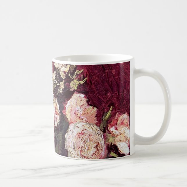 Vincent Van Gogh - Skål med pioner & rosor Kaffemugg (Höger)