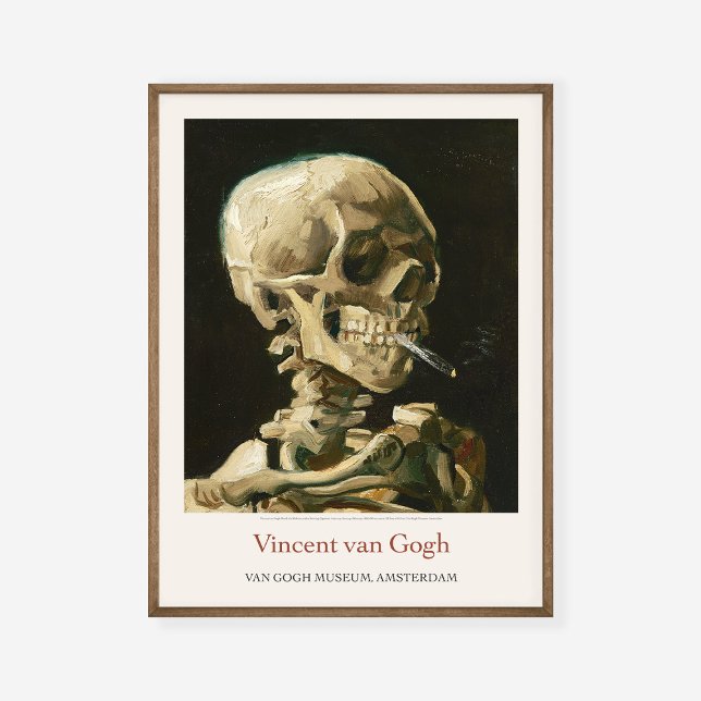 Vincent Van Gogh Skeleton Burning Cigarette Skull Poster (Skapare uppladdad)