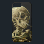 Vincent Van Gogh Skeleton med brinnande cigarett<br><div class="desc">Vincent Van Gogh Skeleton med brinnande Cigarette Vintage Fine Art Phone Case</div>
