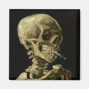 Vincent Van Gogh Skeleton med brinnande cigarett Magnet