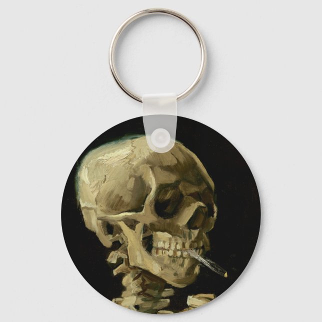 Vincent Van Gogh Skeleton med en brinnande cigaret Nyckelring (Framsida)