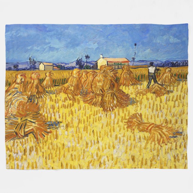 Vincent van Gogh - Skörd i Provence Fleecefilt (Framsidan (Horisontell))