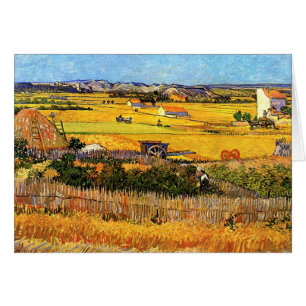 Vincent Van Gogh - Skörd vid La Crau Konstverk Hälsningskort