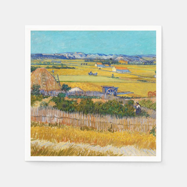 Vincent van Gogh - Skörd vid La Crau Pappersservett (Framsidan)