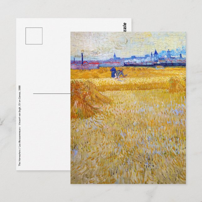 Vincent van Gogh - Skördefolk Vykort (Fram/baksida)