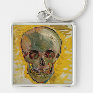 Vincent van Gogh - Skull 1887 #2 Fyrkantig Silverfärgad Nyckelring