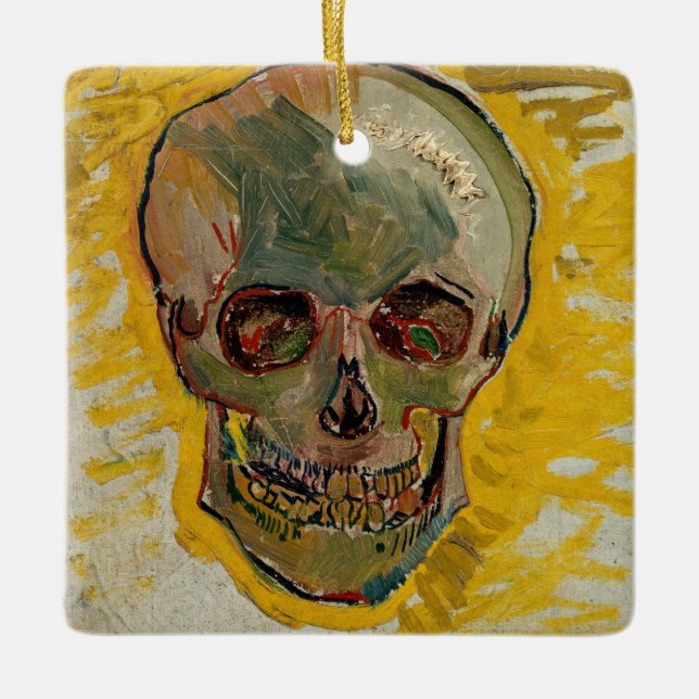 Vincent van Gogh - Skull 1887 #2 Julgransprydnad Keramik (Framsida)