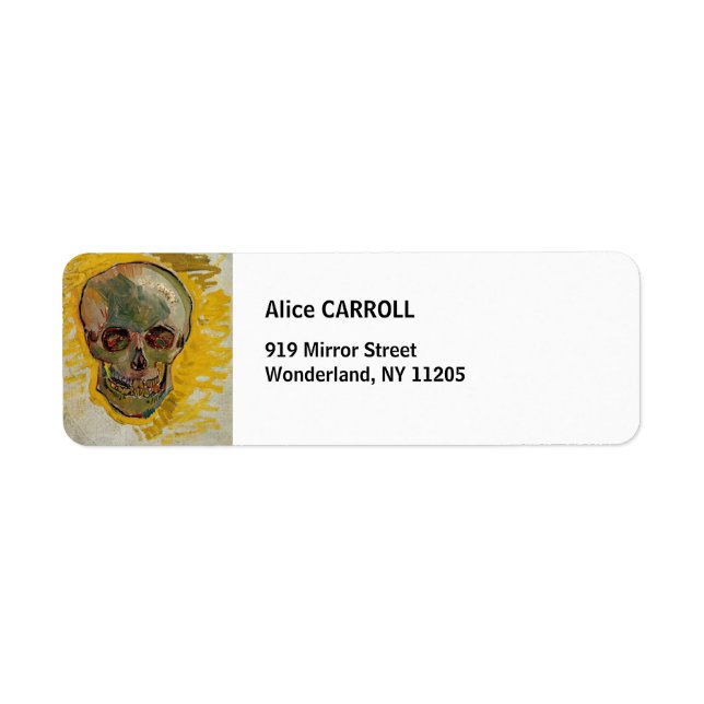 Vincent van Gogh - Skull 1887 #2 Returadress Etikett (Framsidan)