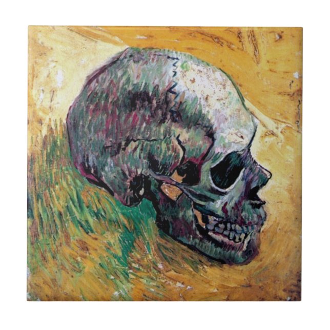 Vincent Van Gogh - Skull in Profile - Fine Art Kakelplatta (Framsidan)