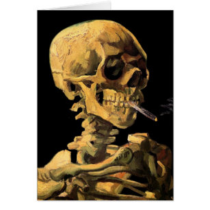 Vincent Van Gogh - Skull med brinnande cigarett Hälsningskort