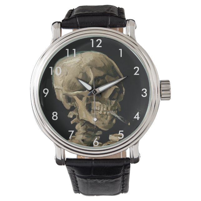Vincent van Gogh - Skull med Burning Cigarette Armbandsur (Framsida)