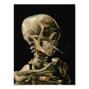 Vincent van Gogh - Skull med Burning Cigarette Fototryck