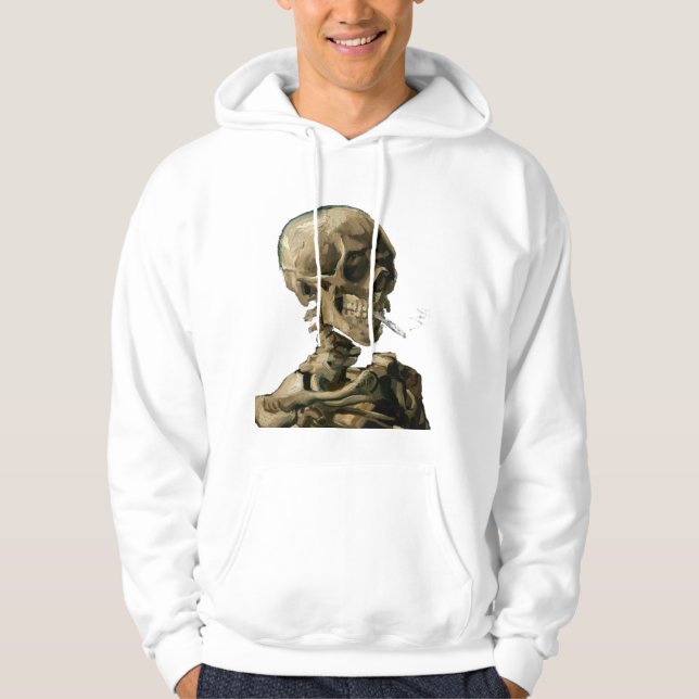 Vincent van Gogh - Skull med Burning Cigarette Hoodie (Framsida)