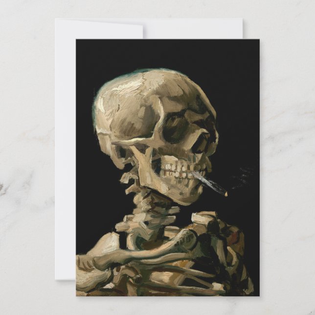 Vincent van Gogh - Skull med Burning Cigarette Inbjudningar (Framsida)