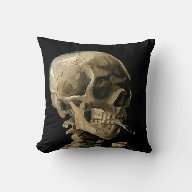 Vincent van Gogh - Skull med Burning Cigarette Kudde (Framsida)