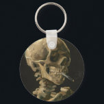 Vincent Van Gogh - Skull med Burning Cigarette Nyckelring<br><div class="desc">Vincent Van Gogh - Skull med Burning Cigarette</div>