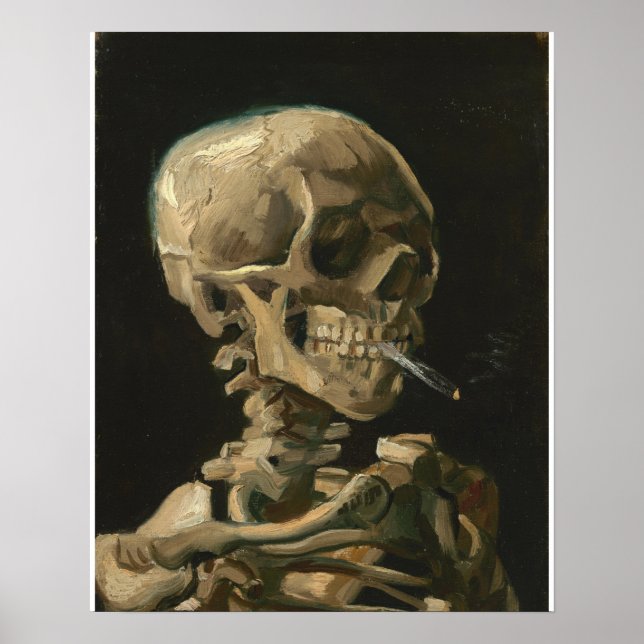 Vincent Van Gogh - Skull med Burning Cigarette Poster (Framsidan)