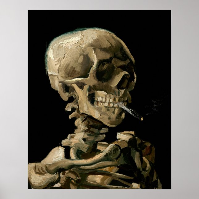 Vincent van Gogh - Skull med Burning Cigarette Poster (Framsidan)