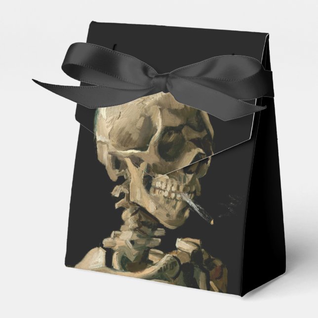 Vincent van Gogh - Skull med Burning Cigarette Presentaskar (Framsidan Sidan)