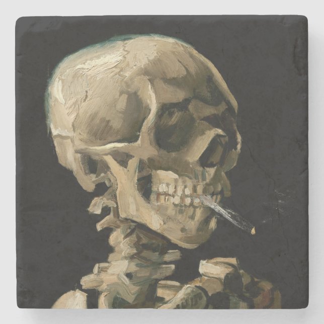 Vincent van Gogh - Skull med Burning Cigarette Stenunderlägg (Framsidan)