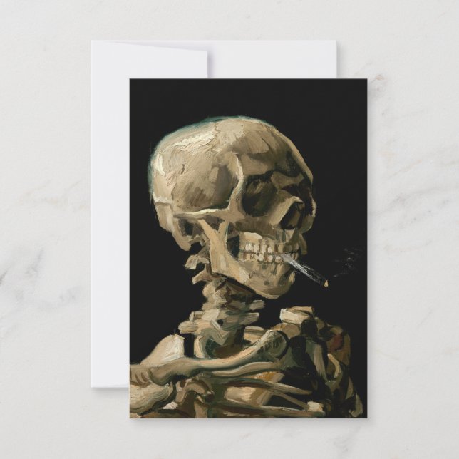 Vincent van Gogh - Skull med Burning Cigarette Tack Kort (Framsida)