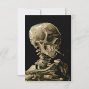 Vincent van Gogh - Skull med Burning Cigarette Tack Kort