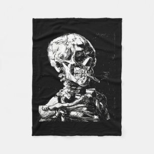 Vincent Van Gogh Skull med Cigarette Skeleton Hal Fleecefilt