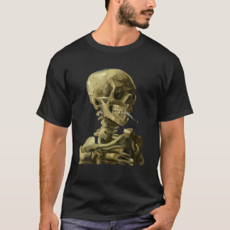 Vincent Van Gogh Skull Smoking Cigarette Skeleton T Shirt