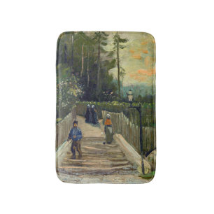 Vincent van Gogh - Sloping Väg i Montmartre Badrumsmatta