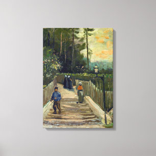 Vincent van Gogh - Sloping Väg i Montmartre Canvastryck