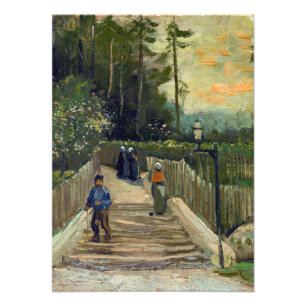 Vincent van Gogh - Sloping Väg i Montmartre Fototryck
